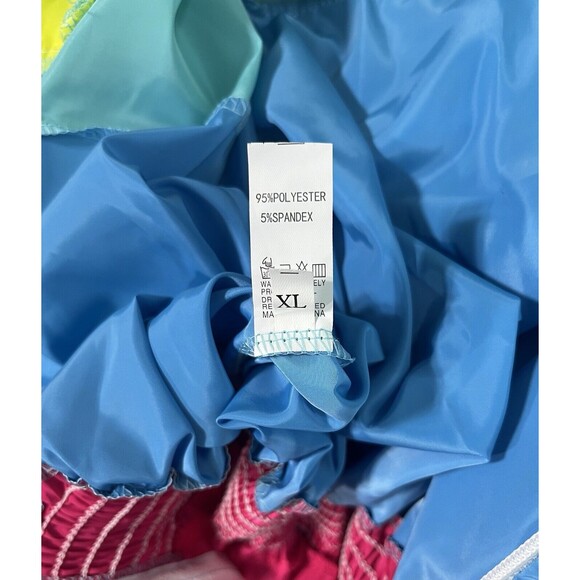 Women’s Windbreaker Jumpsuit Elastic Waistband, 80’s Colorful Zipper Size XL - Picture 5 of 5